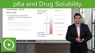 pKa and Drug Solubility Absorption and Distribution – Pharmacokinetics PK  Lecturio [upl. by Edee523]