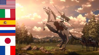 quotSASAGEYOquot in 6 languages ● Attack On Titan 2020 [upl. by Zealand]