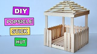 Popsicle Stick Crafts  Miniature Relaxing Hut 3 [upl. by Idhem330]