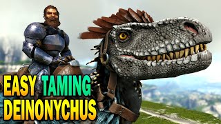 Ark HOW TO TAME DEINONYCHUS Easy Egg Locations Ark Survival Evolved Valguero DLC [upl. by Ilsel]