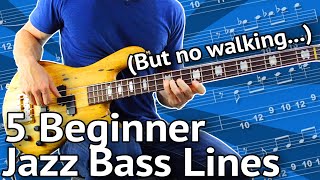 5 BeginnerFriendly JAZZ Bass Lines Guaranteed To Impress [upl. by Henghold]