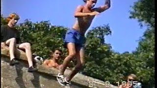 Teenagers jumping off Devils Bridge at Kirkby Lonsdale  tombstoning [upl. by Alisun199]