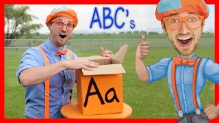 Learn The Alphabet With Blippi  ABC Letter Boxes [upl. by Ydneh]