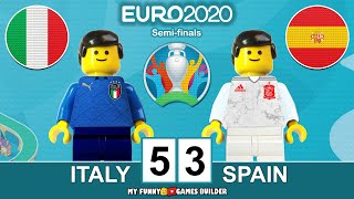 Italy vs Spain 53 11 • Euro 2020 semifinal • All Goals amp Highlights Lego Football Italia Spagna [upl. by Pandolfi]