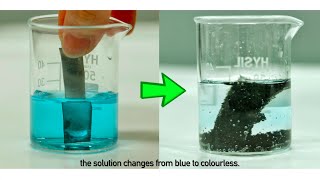 4K Displacement Reaction of Metals  Zinc in Copper II Sulfate  with explanation at micro level [upl. by Devehcoy]