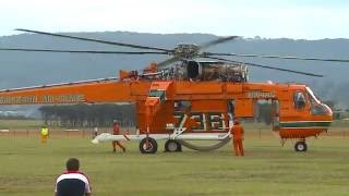 SikorskyErickson Air Crane  Incredible Hulk  Start up amp Take Off [upl. by Atsillak]