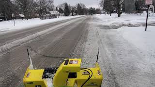 John Deere X739 47quot Snow Blower Clearing Wet Heavy Wisconsin Snow Dec 30 2020 [upl. by Yentruok]