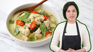 Thai Green Curry with Chicken  Easy Green Curry Recipe [upl. by Nesyla63]