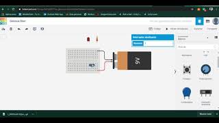 Circuito básicodiodos led resistencias y protoboard TinkerCad [upl. by Teahan]