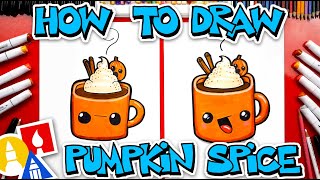 How To Draw Pumpkin Spice Hot Chocolate [upl. by Yecac]