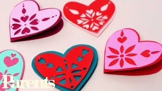 Easy Valentines Day Craft  Paper Snowflake Hearts  Parents [upl. by Duvall]