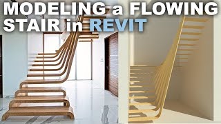 Modeling a Flowing Stair in Revit Tutorial [upl. by Nahtanoj]