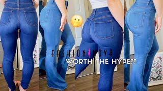 Fashion Nova Jeans TRY ON Haul Size 1 3 5 [upl. by Nauqat]