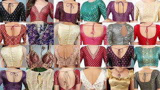 New Brocade Banarasi Blouse Neck Pattern  Brocade Fabric Blouse Design  Brocade Blouse ke Designs [upl. by Kelwen]