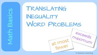 Translating Inequalities from Word Problems [upl. by Lynn]