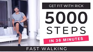 FAST Walking Workout  5000 Steps in 36 minutes  Steps at home  Walk to the Beat [upl. by Frissell]