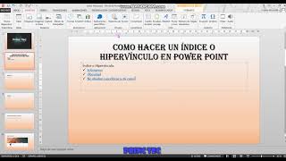 Como Hacer Un Índice O Hipervínculo En Power Point [upl. by Leventhal722]