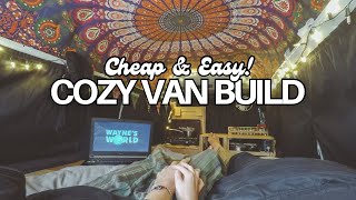 Cheap Van Build Easy Camper Van ROOF TAPESTRY Install [upl. by Renwick]