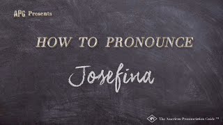 How to Pronounce Josefina Real Life Examples [upl. by Binette]