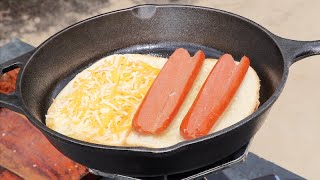 Best Grilled Cheese Hot Dog Recipe in a Skillet 🌭❤️ [upl. by Wolfram]