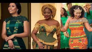 AFRICAN KENTE STYLES FOR ENGAGEMENT 2020  Beautiful Kitenge Designs  Ghana Kente Styles [upl. by Yrok]