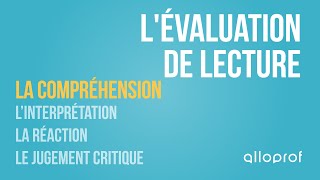 Lévaluation de lecture  la compréhension  Français  Alloprof [upl. by Ielak]