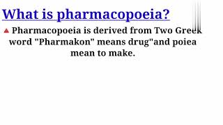 What is pharmacopoeiasPharmacopoeias [upl. by Magill]