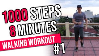 FUN 1000 Steps in 8 Minutes • Easy Home Workout • Walking Workout 1 • Keoni Tamayo [upl. by Kered]