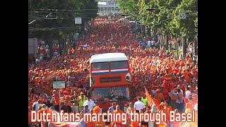 Dutch fans marching through Basel [upl. by Stephine506]