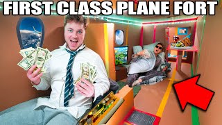 24 Hour BOX FORT AIRPLANE First Class Billionaire [upl. by Ativel]