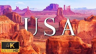 FLYING OVER THE USA 4K UHD  Relaxing Music With Stunning Beautiful Nature 4K Video Ultra HD [upl. by Bettencourt]