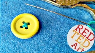 How to sew a Button Craft Basic Sewing [upl. by Yatnuahs]