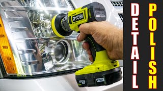 RYOBI PBF102 One 18V Detail Polisher Review How To POLISH HEADLIGHTS [upl. by Nahshon]