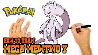 How to Draw Mega Mewtwo Y  Pokemon [upl. by Trinee]