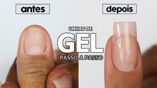 UNHAS DE GEL PASSO A PASSO FÁCIL E RÁPIDO [upl. by Bakki]