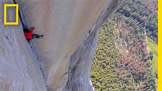 See First Video of Most Dangerous RopeFree Climb Ever Alex Honnold  National Geographic [upl. by Hgielsel]