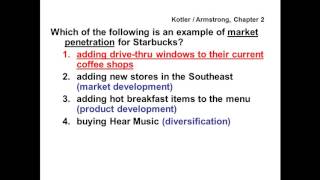 Principles of Marketing  QUESTIONS amp ANSWERS  Kotler  Armstrong Chapter 2 [upl. by Bocock]