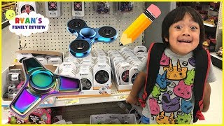 Back to School Shopping and Fidget Spinner Toy Hunt with Ryans Family Review [upl. by Aleet]