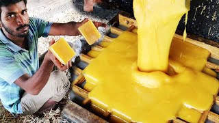 Jaggery Making Process From Sugarcane Juice  Traditional Jaggery Production Process  Gurr  Bellam [upl. by Atniuq]