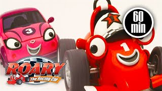 Roary the Racing Car Official  1 HOUR COMPILATION  Cartoons for kids [upl. by Nauwtna547]