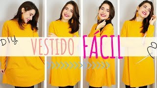 Cómo hacer un VESTIDO FÁCIL Y RÁPIDO SIN MOLDES [upl. by Gillette]