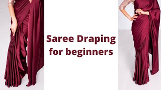 Nivi Drape  How to wear Saree for Beginners  Easy Saree Draping Tutorial  Tia Bhuva [upl. by Naux]