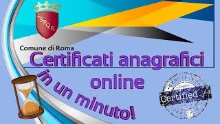 Certificati anagrafici Online in un minuto [upl. by Enened]