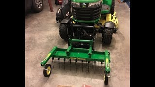 John Deere 2018 X739 Front Thatcher with quick hitch attachment [upl. by Ihtraa]