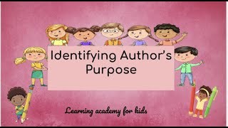 Identifying Authors purpose [upl. by Pohsib]