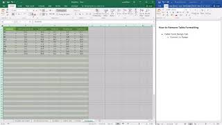 How to remove table formatting in Excel [upl. by Fulvia588]