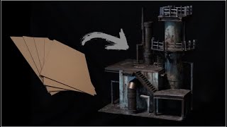 40k Terrain from ONLY CARDBOARD  Warhammer 40000 Necromunda Kill Team Industrial Tutorial [upl. by Nabatse]