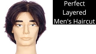 Perfect Layered Mens Haircut Tutorial  TheSalonGuy [upl. by Aihsemat]