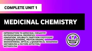 Medicinal Chemistry  B Pharm 4th Semester  Complete Unit 1  Bioisosterism  Metabolism [upl. by Oxford103]