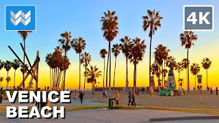 4K Sunset at Venice Beach Boardwalk  Los Angeles California USA Walking Tour Vlog amp Travel Guide [upl. by Tito]